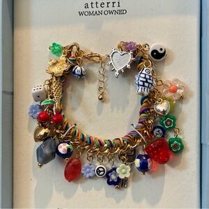 Viral Atterri Colorful Charm Bracelet – Gold Eclectic Y2K Kitsch Charm Jewelry